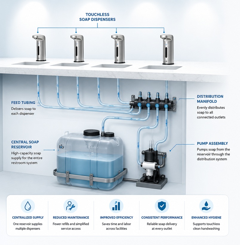 Fontana MultiFeed centralized soap dispensing system overview